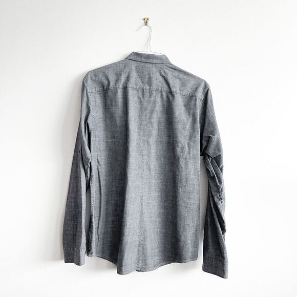 Calvin Klein Mens Shirt Button Down Long Sleeve Body Fit Cotton Black White Larg - Picture 2 of 6